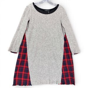 THML Ribbed Knit + Plaid Sweater Dress | Cozy Cottagecore